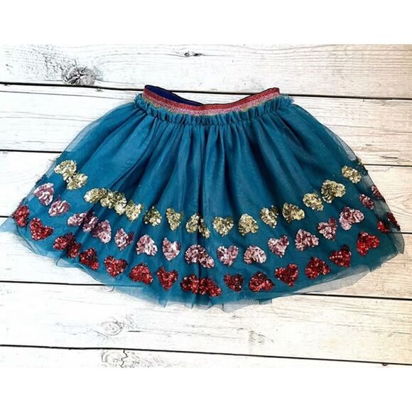 Mini Boden tulle sequin heart skirt, 5/6yrs $76 A43 - Picture 1 of 6